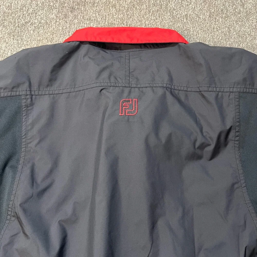 FootJoy DryJoys Mens Golf Jacket Black Red Full‎ Zip Windbreaker Size M 000